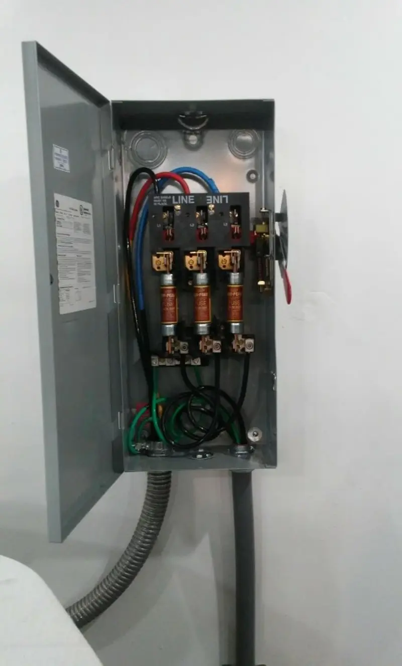 Three-phase disconnect switch installed for Electrical Wiring & Rewiring in Dryden
